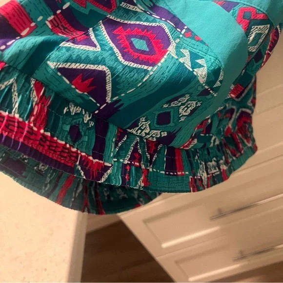 Vintage Geometric Windbreaker Spring Jacket Coat with Removable Shoulder Pads XL - Picture 6 of 16